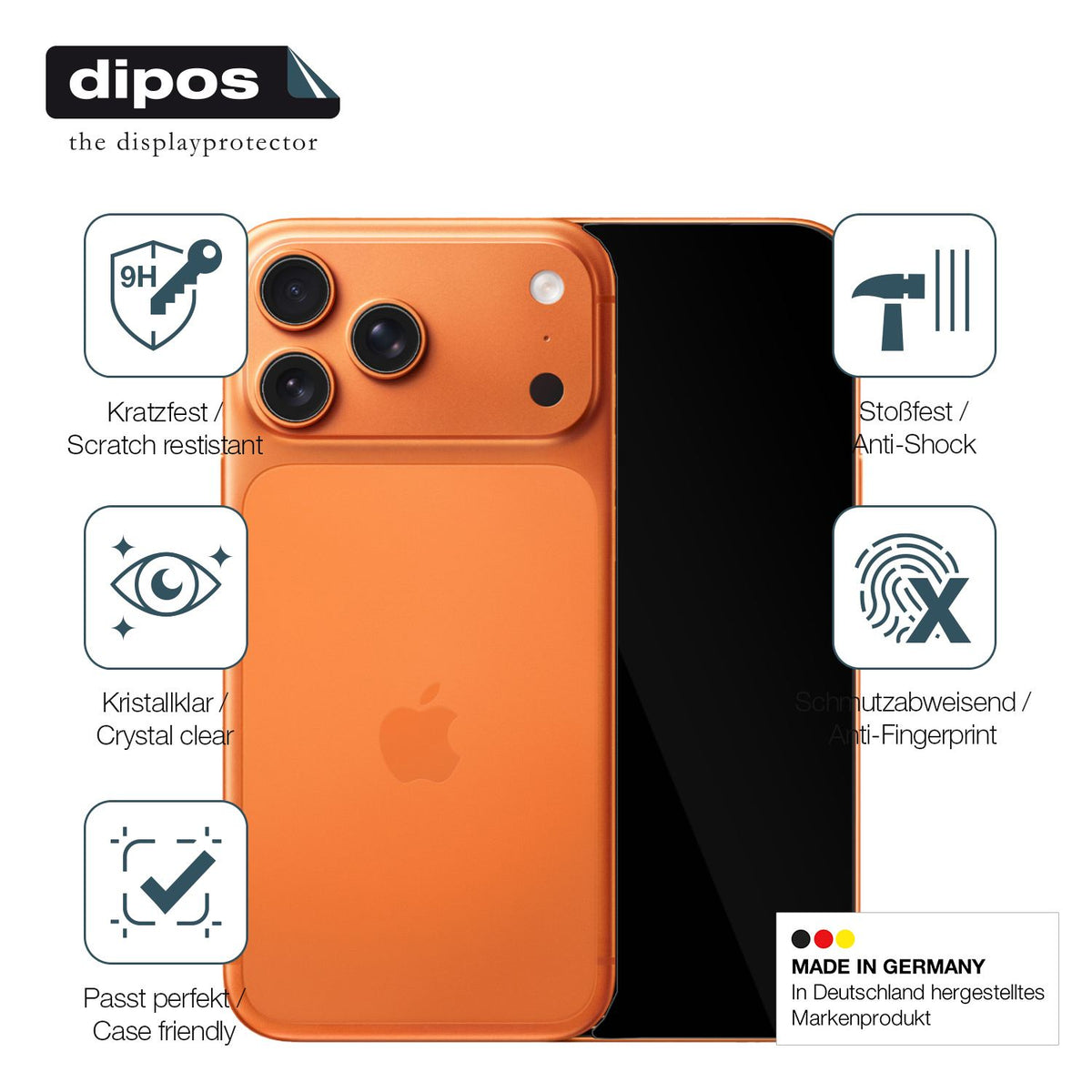 2x 9H Schutzfolie für Apple iPhone 17 Pro mit Kameraschutz Panzerfolie
