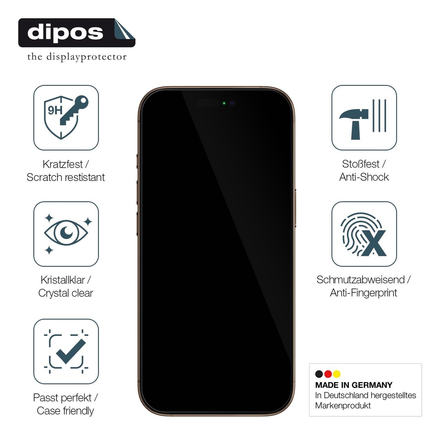 2x 9H Schutzfolie für Apple iPhone 16 Pro Max Panzerfolie