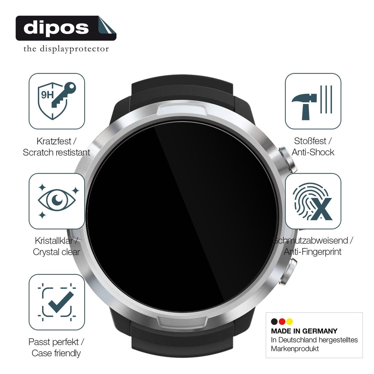 2x 9H Schutzfolie für Suunto D5 Tauchcomputer Panzerfolie