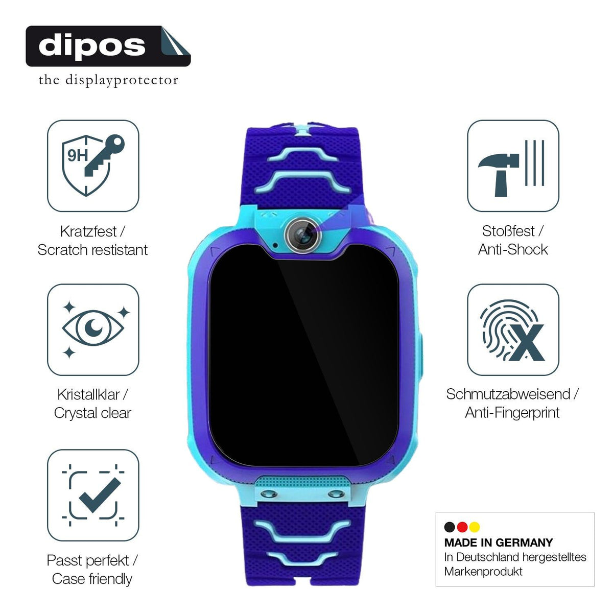 2x 9H Schutzfolie für Jubunrer Bleu Kids Smartwatch Panzerfolie