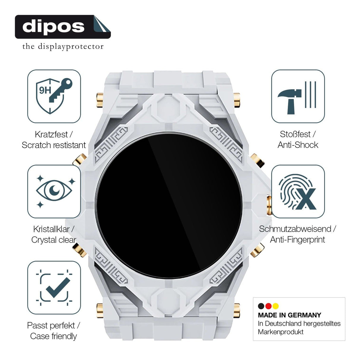 2x 9H Schutzfolie für Rogbid T.rex Smartwatch Panzerfolie