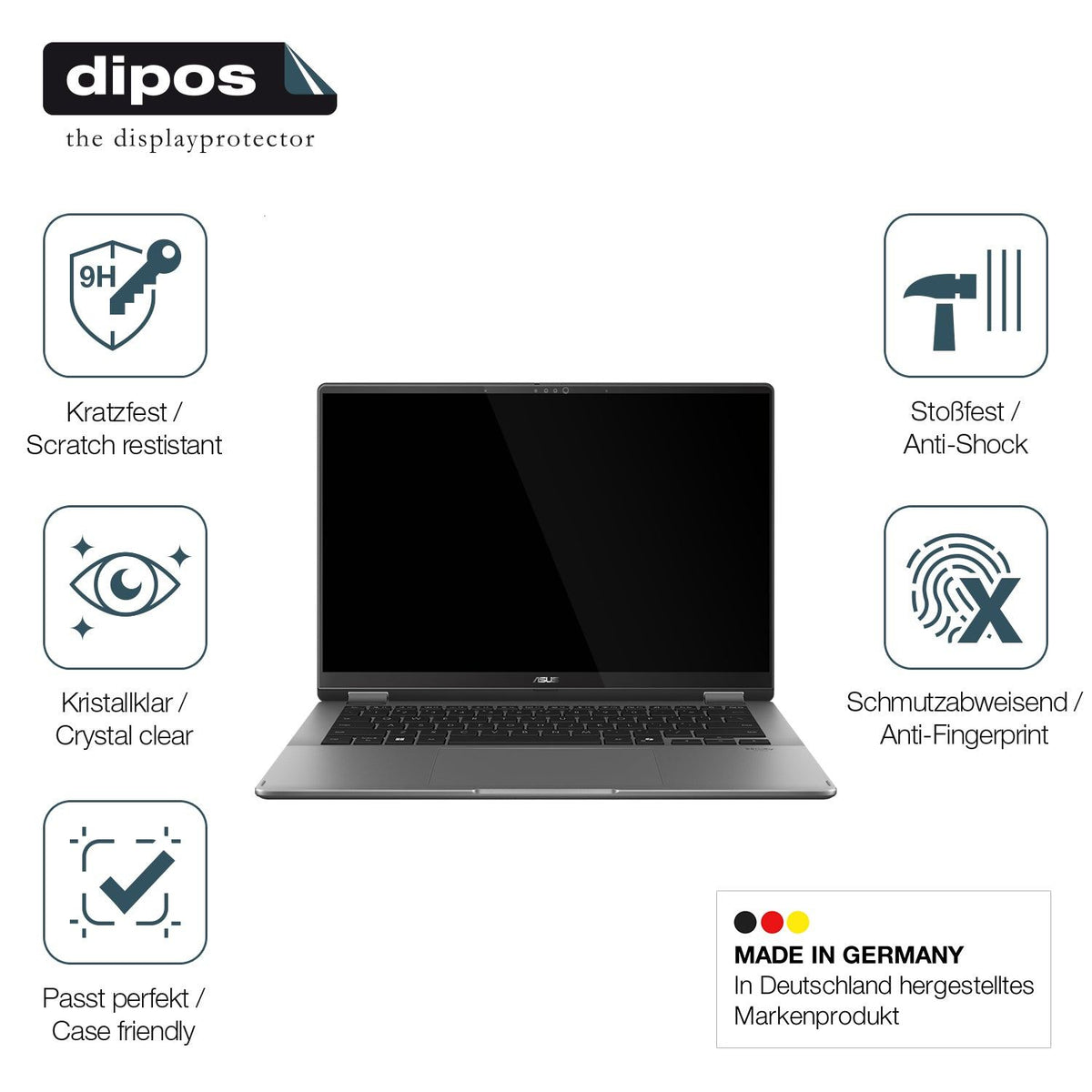 2x 9H Schutzfolie für Asus Vivobook 14 Flip TP3407 Panzerfolie