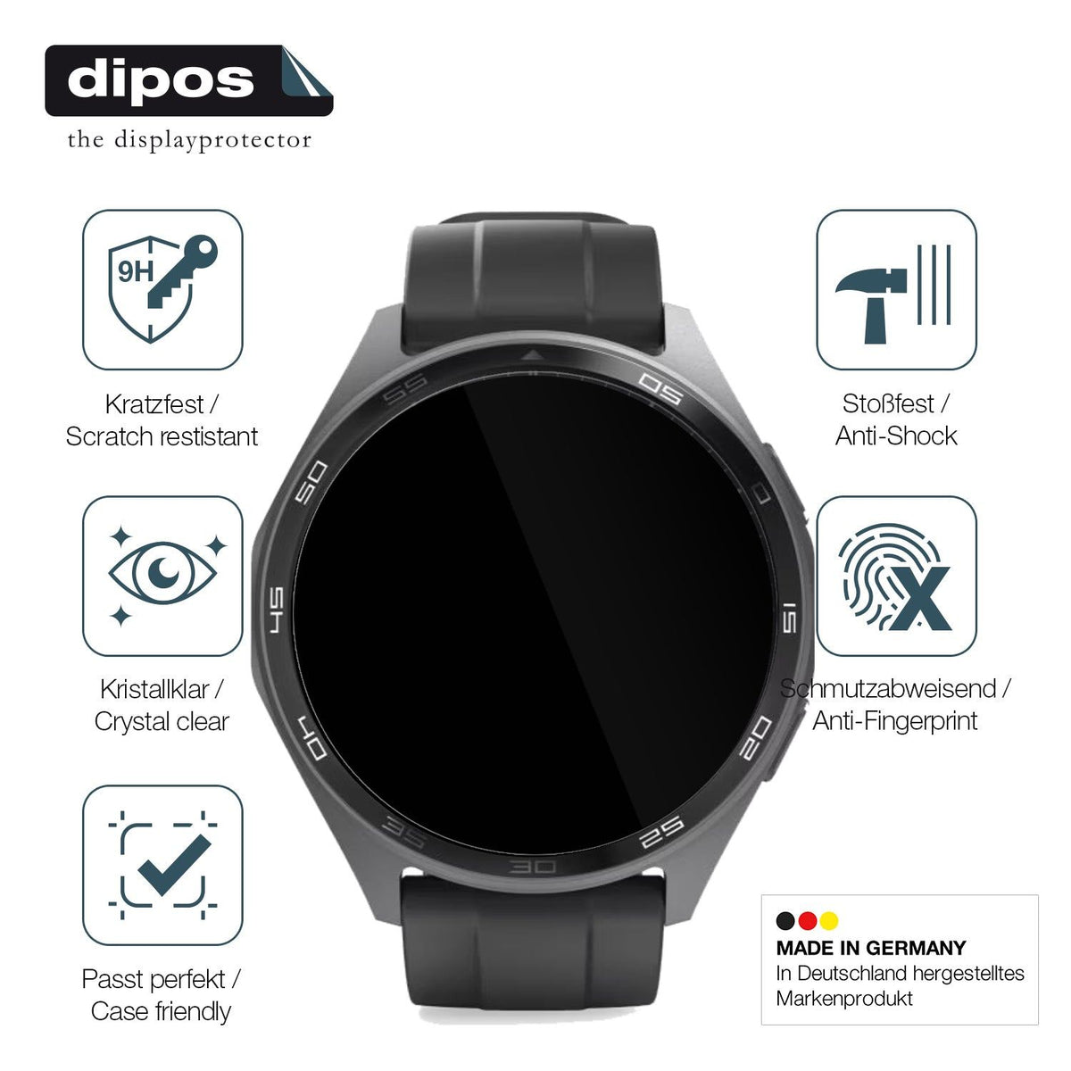 2x 9H Schutzfolie für Hama 7010 Smartwatch Panzerfolie