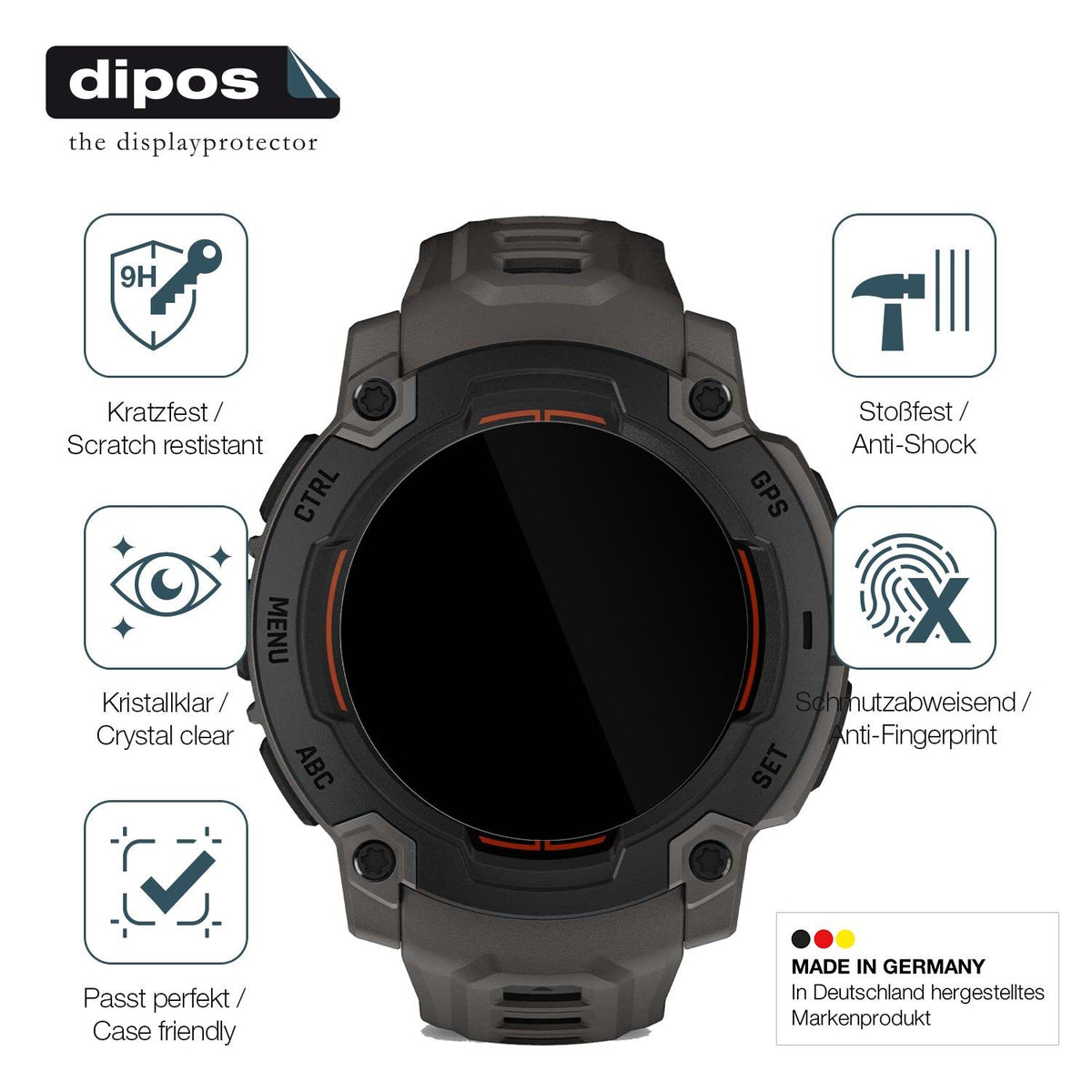 2x 9H Schutzfolie für Garmin Instinct E 40mm Panzerfolie