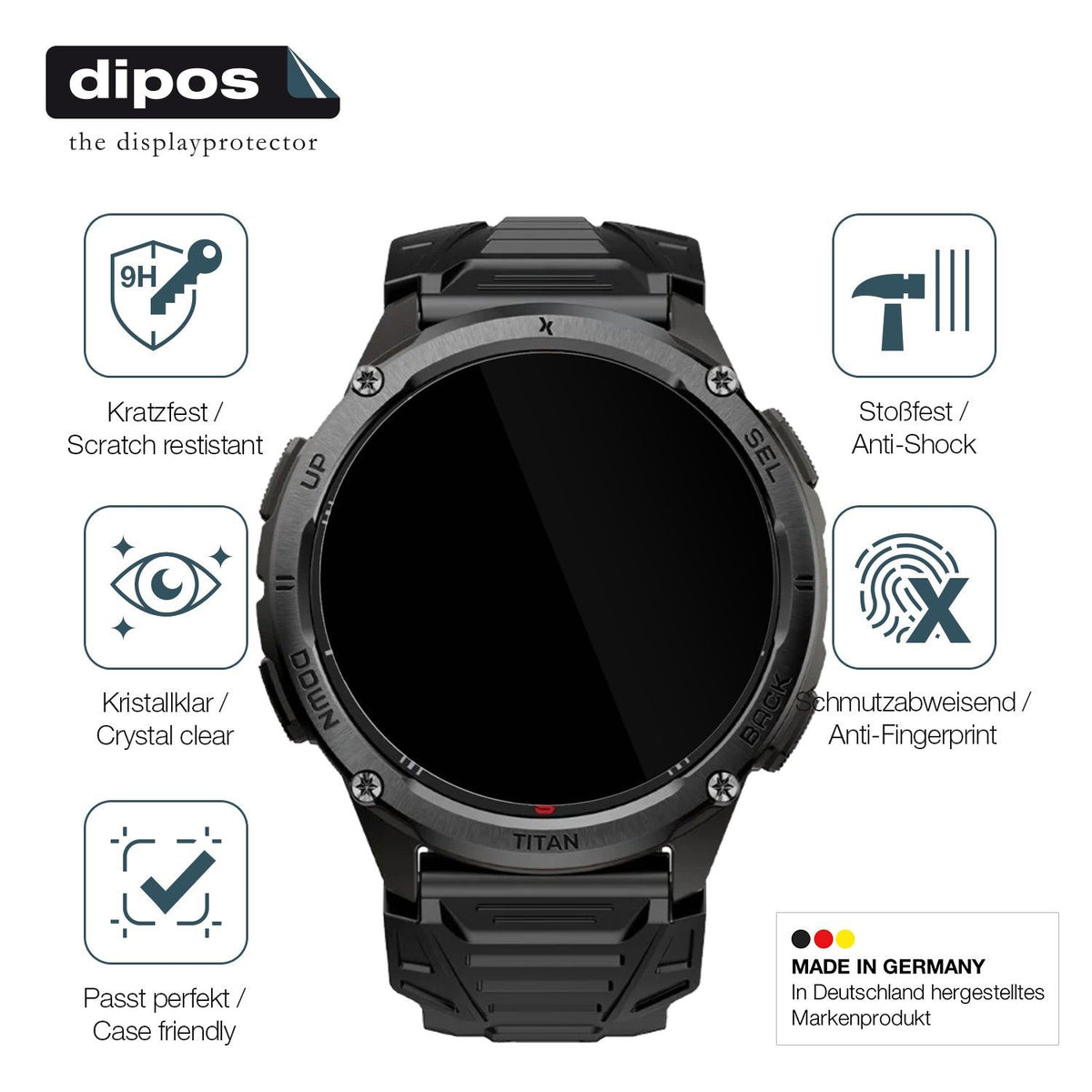 2x 9H Schutzfolie für MaxCom Titan Chronos GPS Panzerfolie