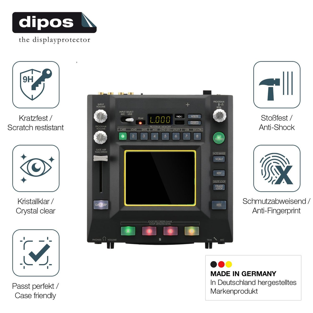 2x 9H Schutzfolie für Korg Kaossilator Pro Plus Panzerfolie