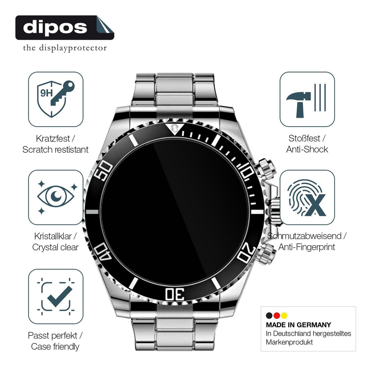 2x 9H Schutzfolie für Nexos Pro Smartwatch Panzerfolie