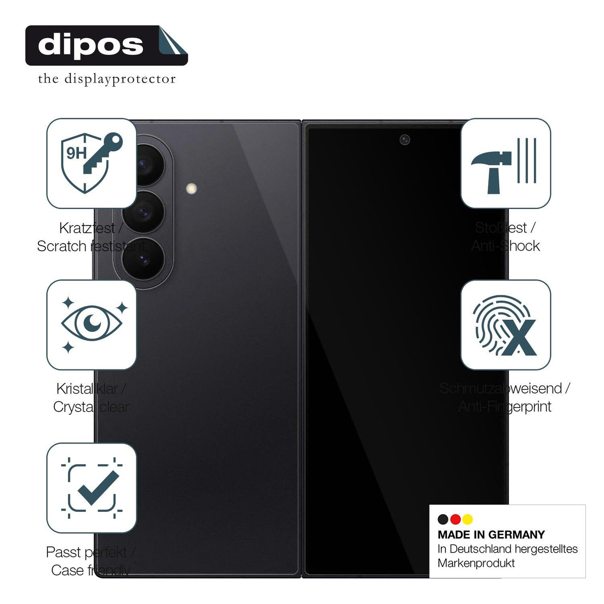 2x 9H Schutzfolie für Samsung Galaxy Z Fold7 Aussenseite Panzerfolie (1x Vorderseite + 1x Rückseite)