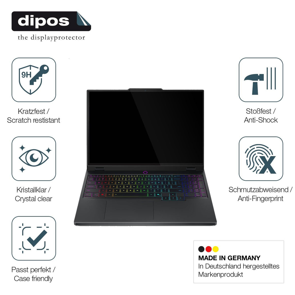 2x 9H Schutzfolie für Lenovo Legion 5 15IRX10 Panzerfolie