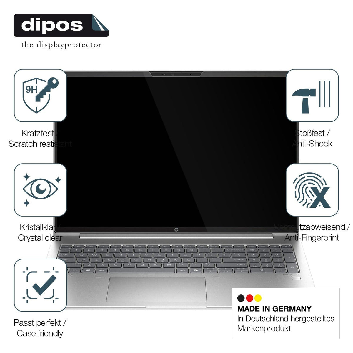 2x 9H Schutzfolie für HP ProBook 460 G11 16 Zoll Panzerfolie