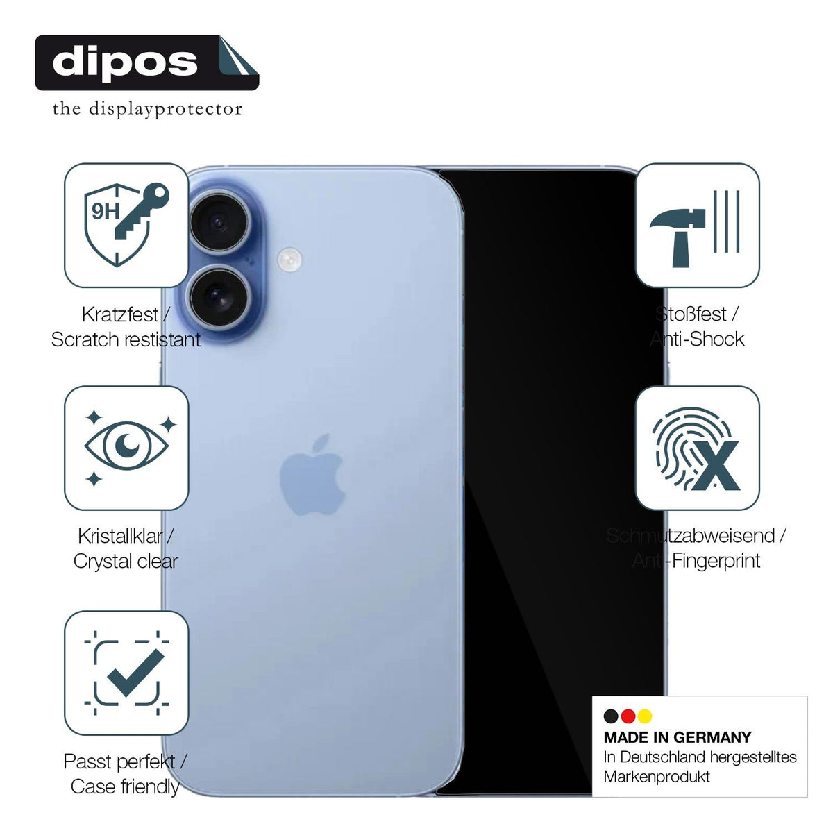 4x 9H Schutzfolie für Apple iPhone 17 mit Kameraschutz Panzerfolie (2x Displayschutz + 2x Kameraschutz)