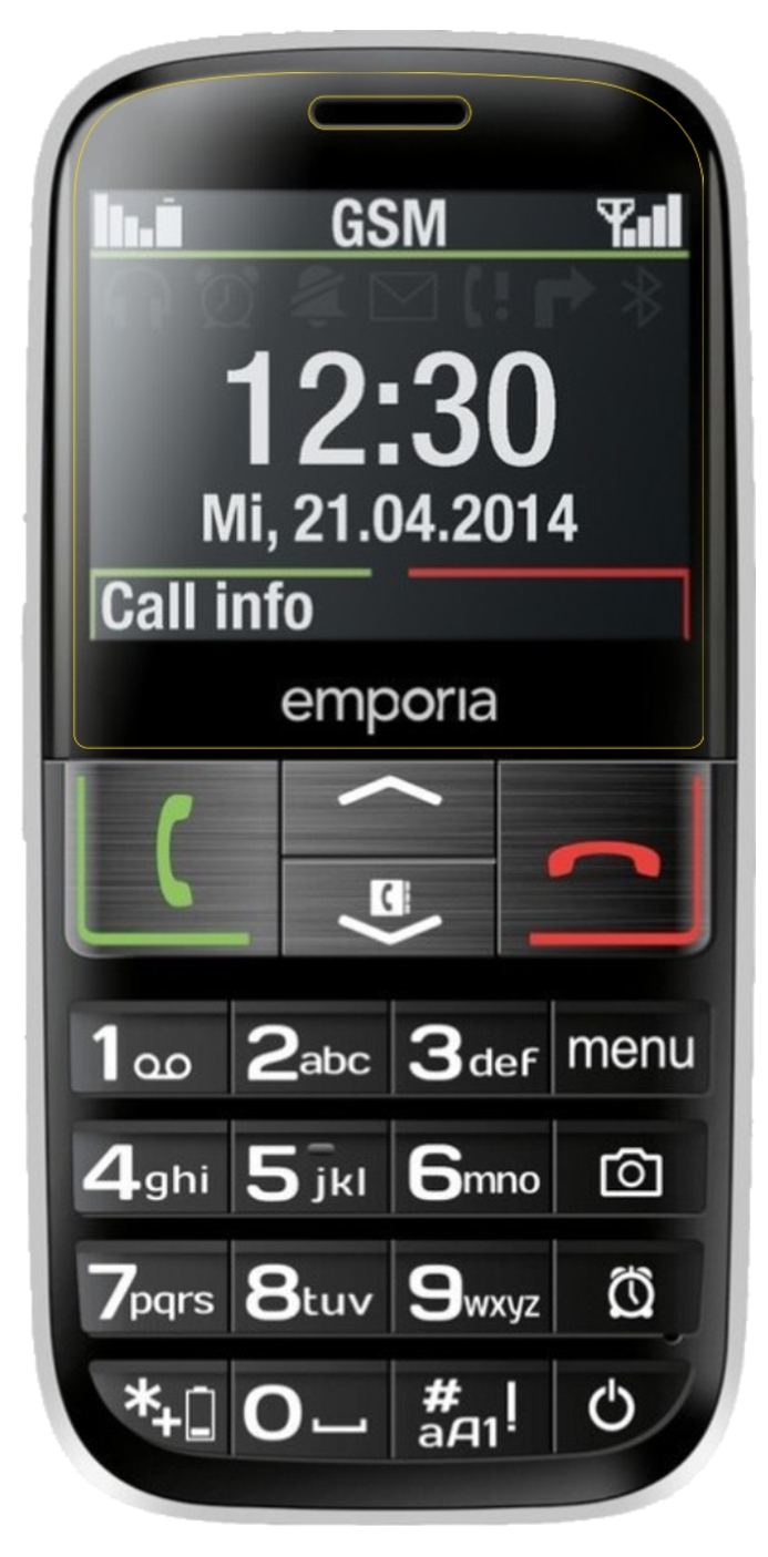Dünne und klare Folie passend zugeschnitten für Emporia Euphoria V50