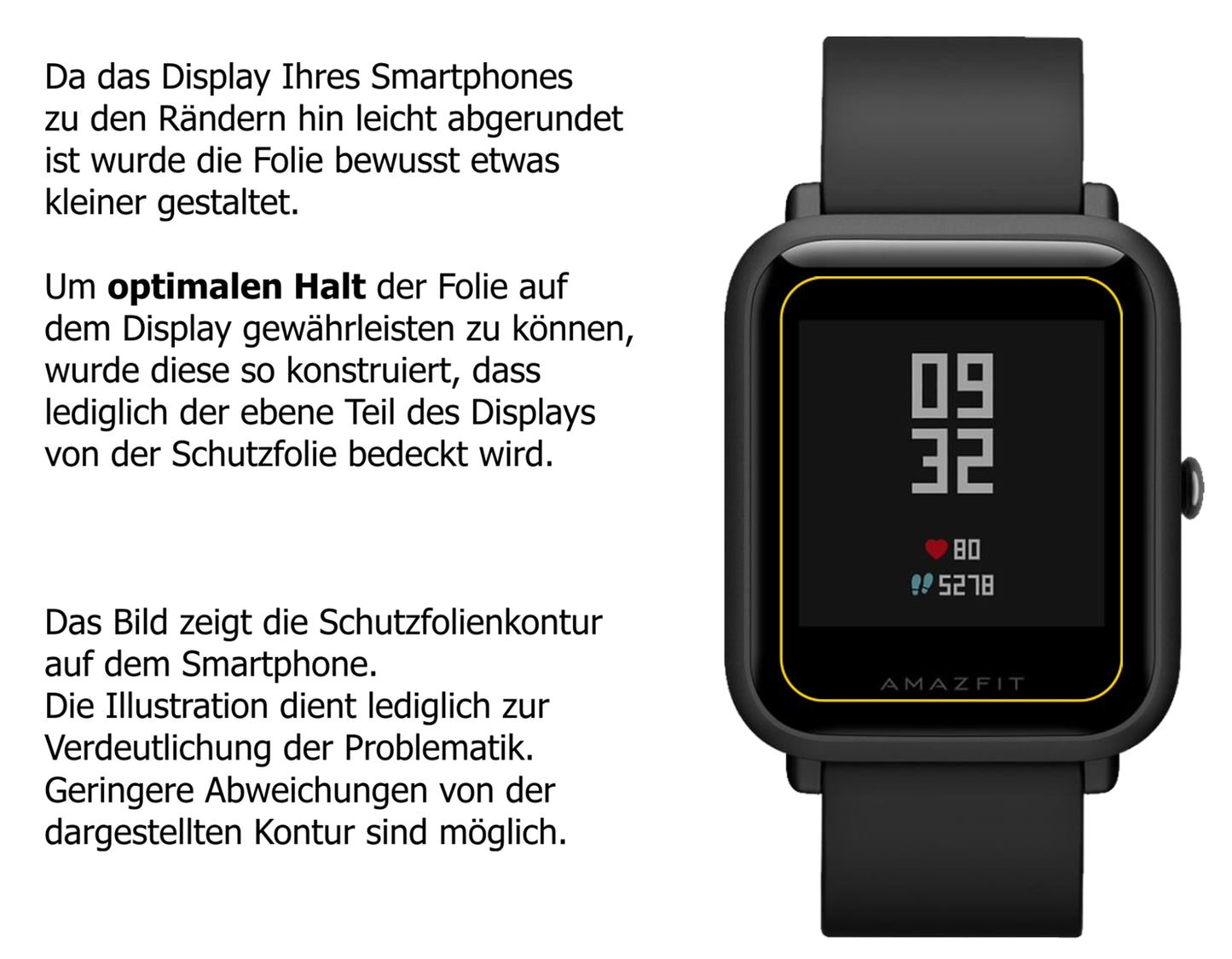 Dünne und klare Folie passend zugeschnitten für Huami Amazfit Bip S