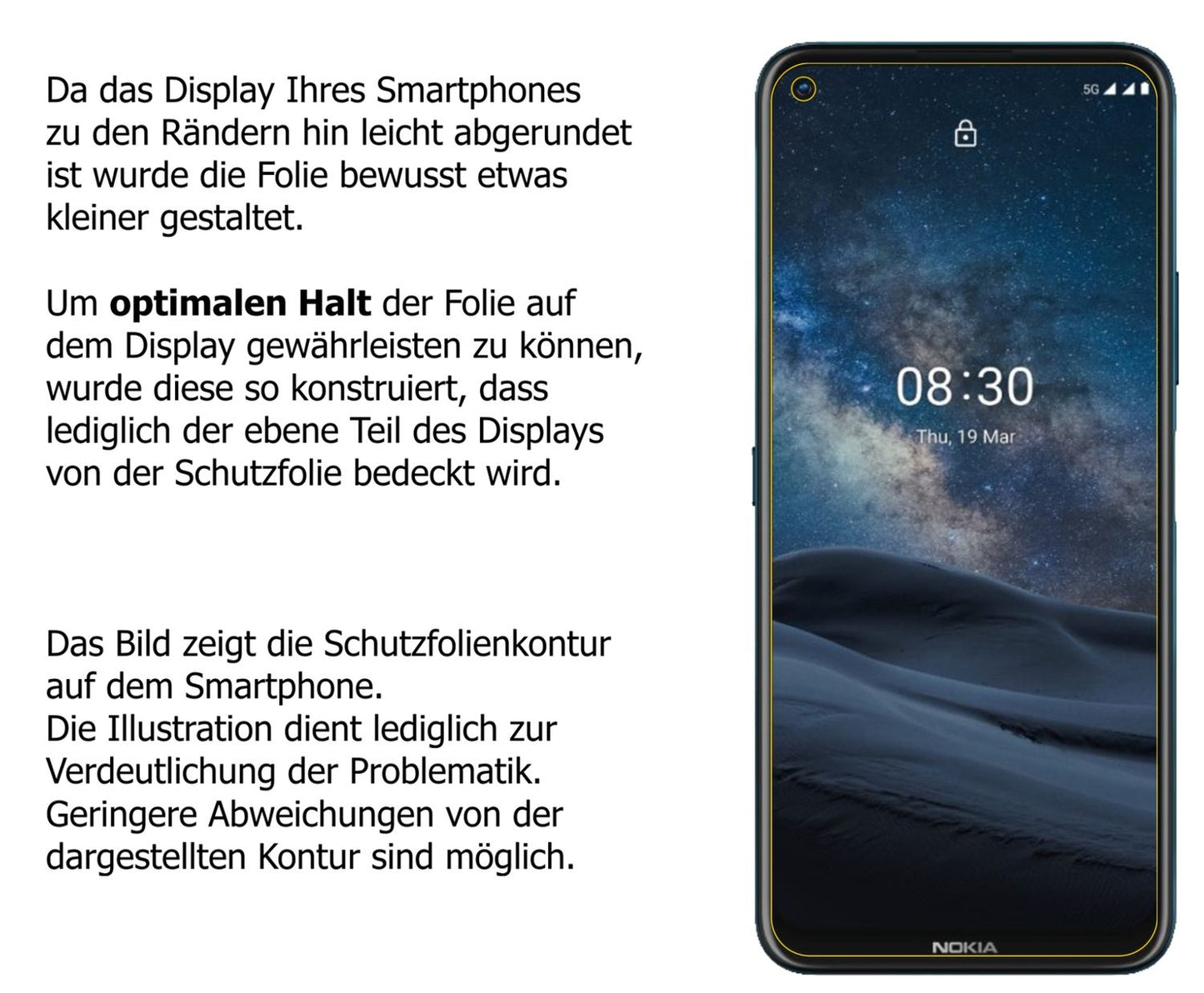 Dünne und klare Folie passend zugeschnitten für Nokia 46089