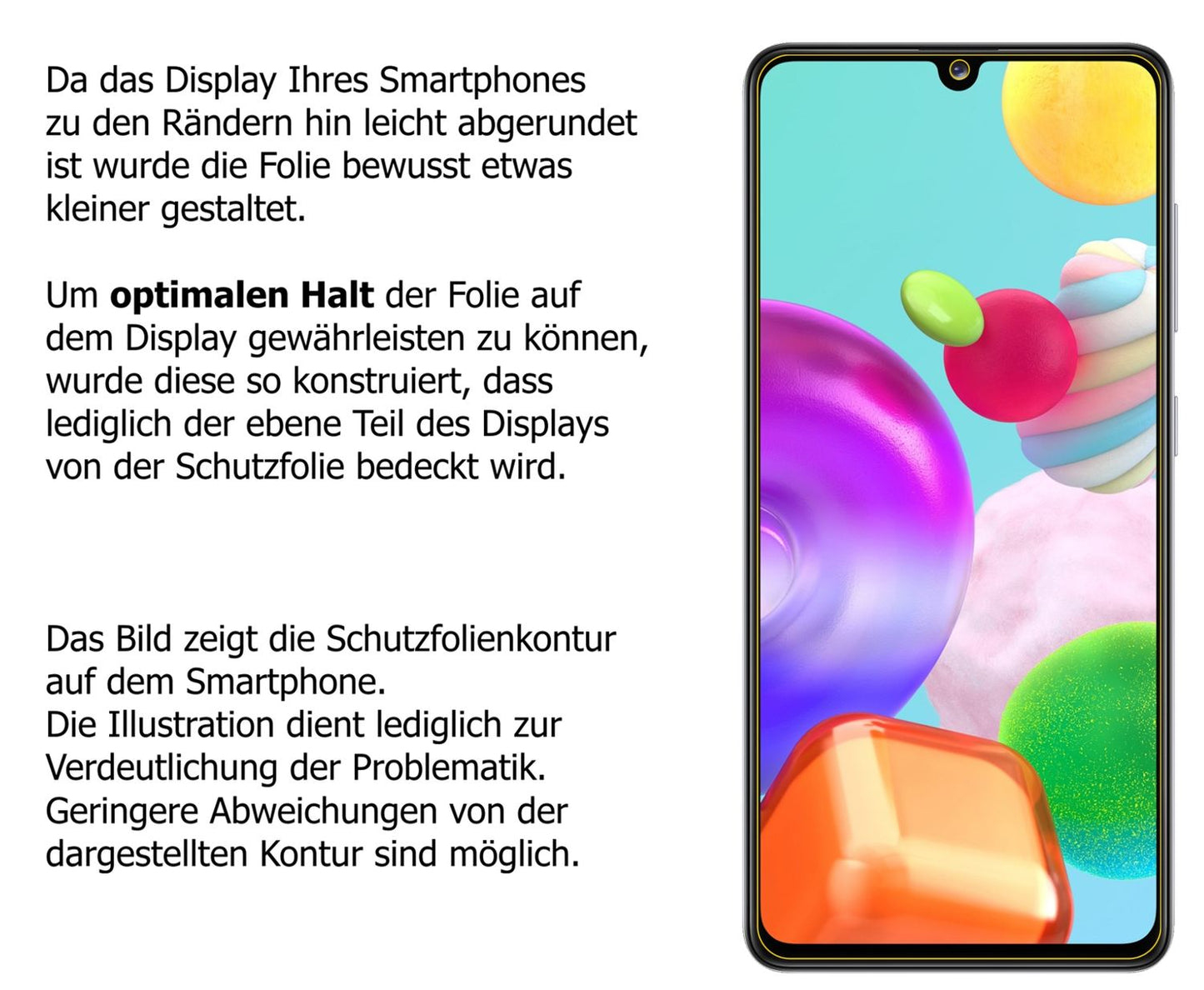 Dünne und klare Folie passend zugeschnitten für Samsung Galaxy A41