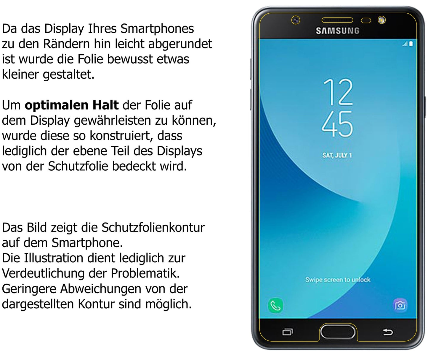 Schutzfolie mit optimaler Passform, zur Verwendung mit Hüllen geeignet