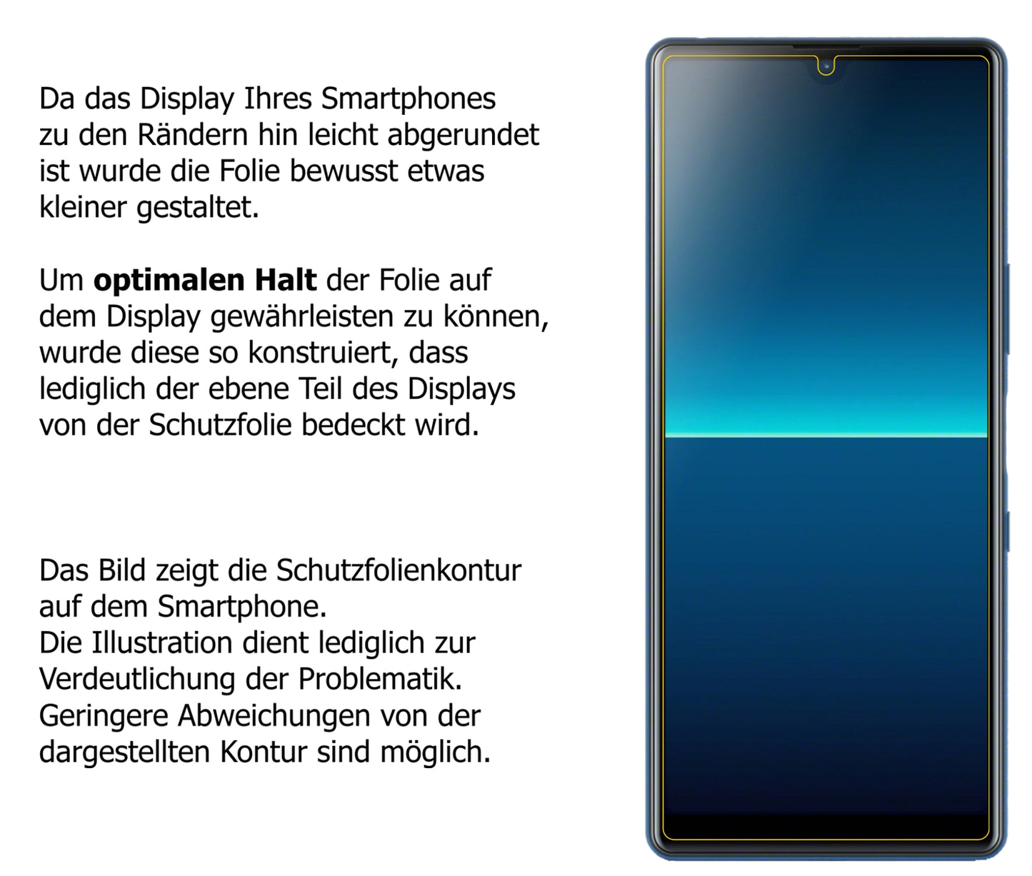 Schutzfolie mit optimaler Passform, zur Verwendung mit Hüllen geeignet