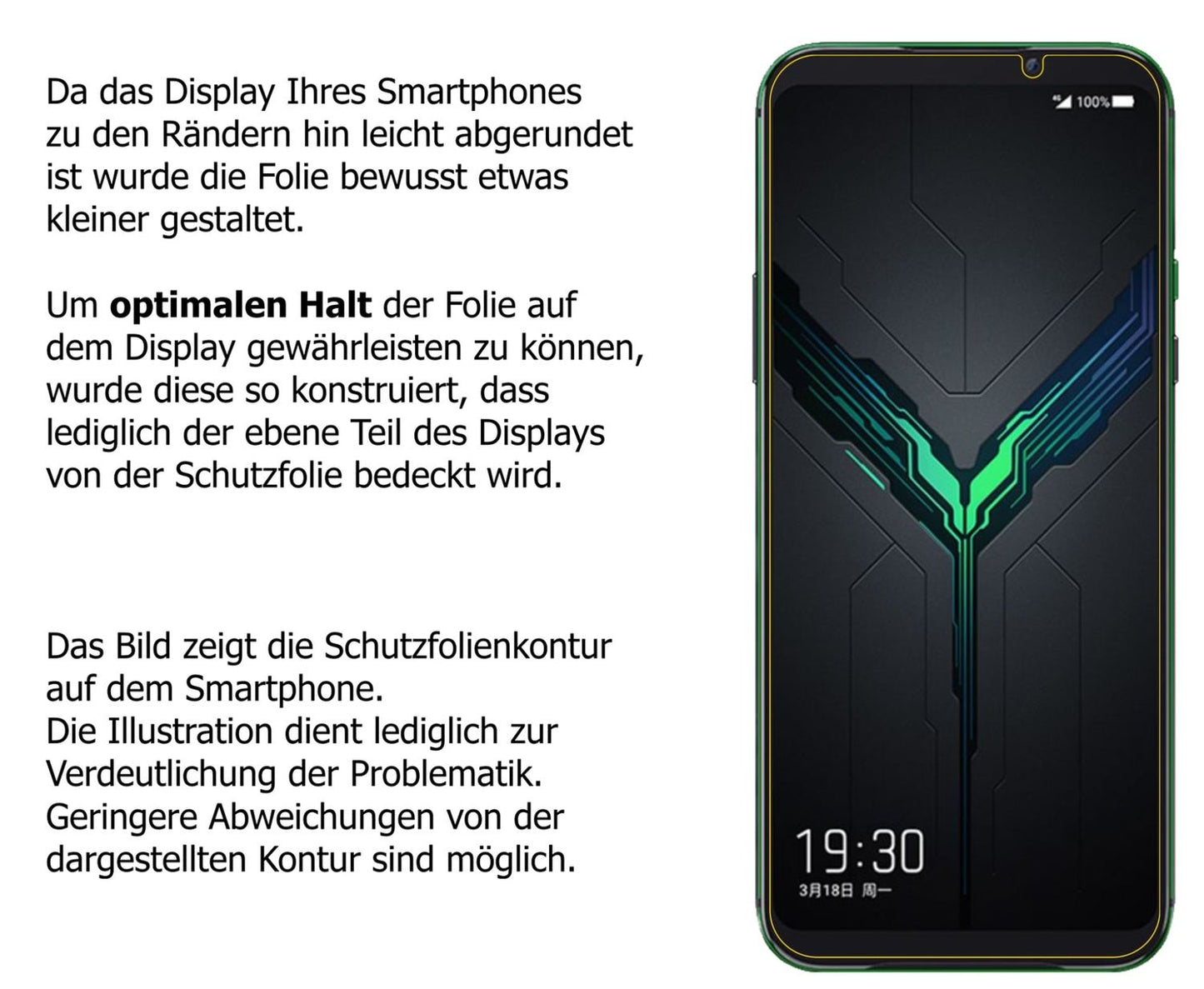 Dünne und klare Folie passend zugeschnitten für Xiaomi Black Shark 2