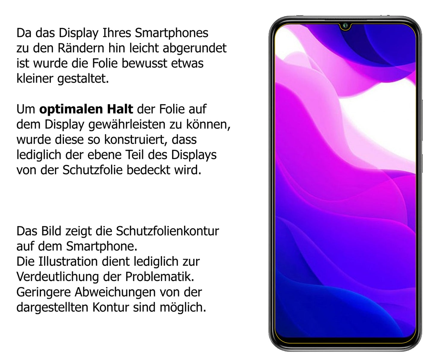 Dünne und klare Folie passend zugeschnitten für Xiaomi Mi 10 Lite 5G
