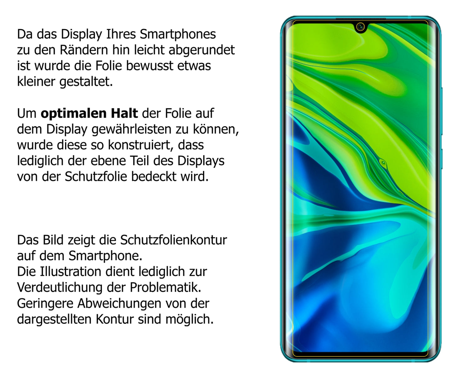 Dünne und klare Folie passend zugeschnitten für Xiaomi Mi CC9 Pro