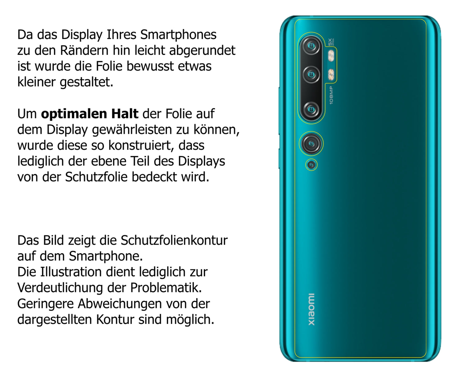 Dünne und klare Folie passend zugeschnitten für Xiaomi Mi Note 10 Lite Rückseite