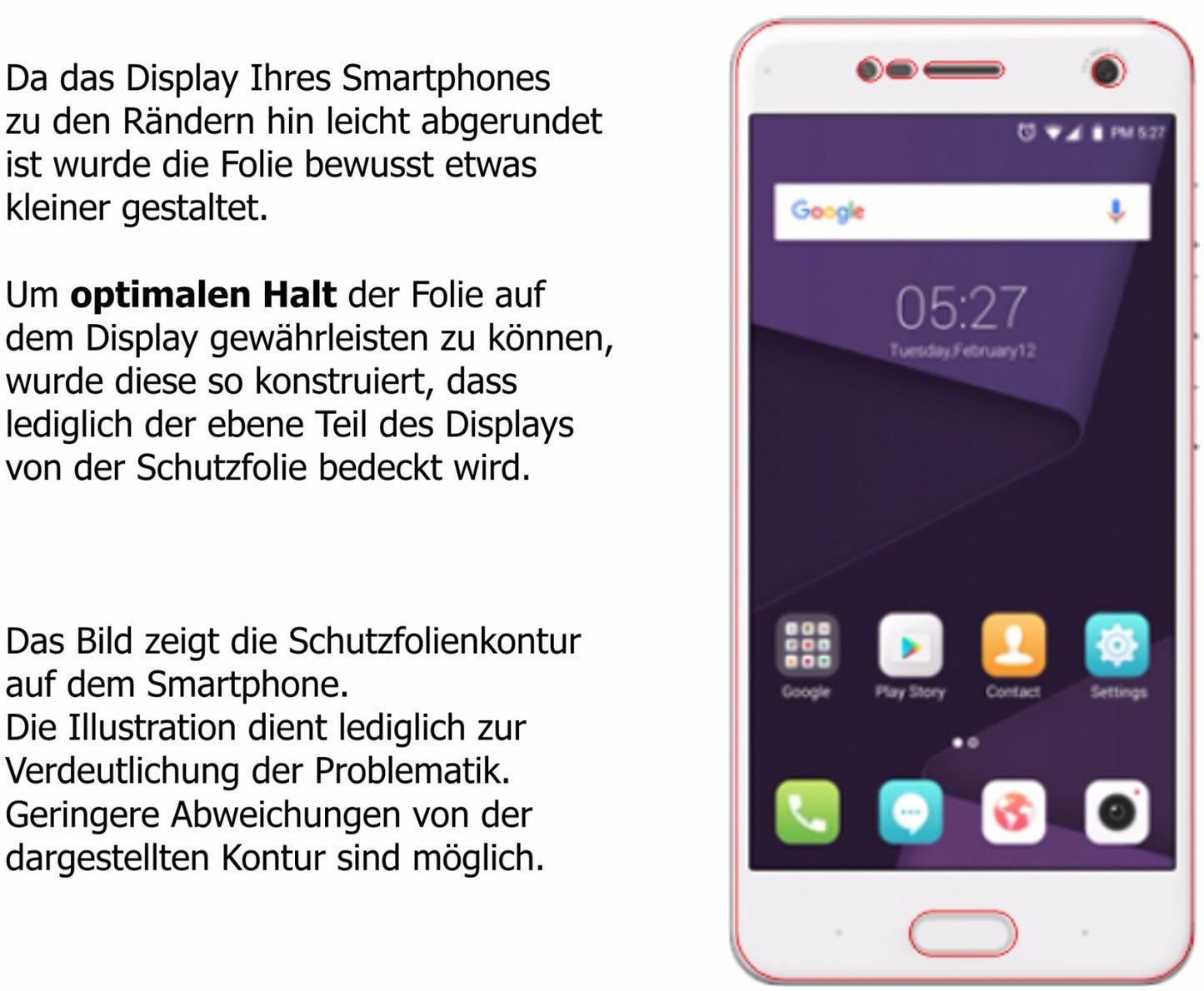 Dünne und klare Folie passend zugeschnitten für ZTE Blade V8