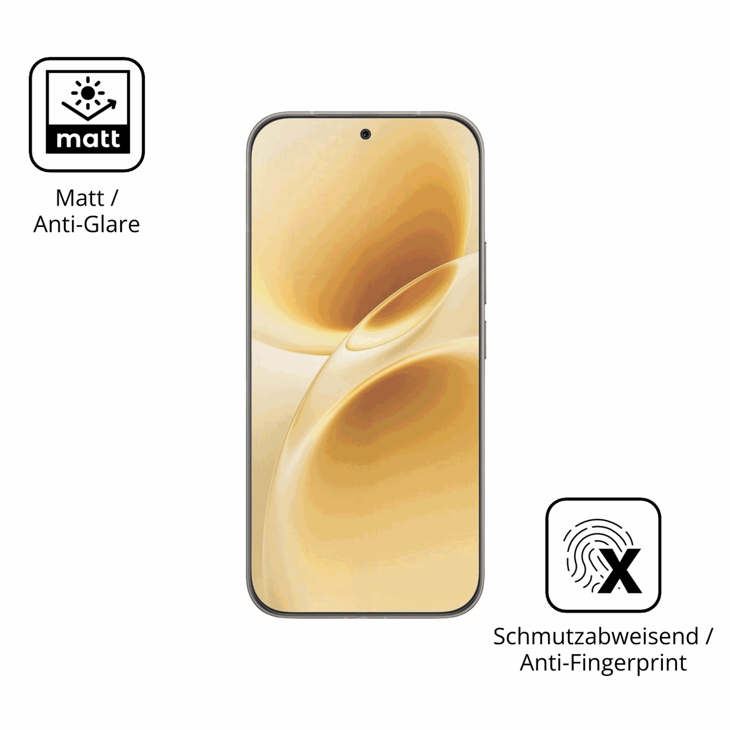 Dünne und entspiegelnde Folie passend zugeschnitten für Vivo V70 Elite