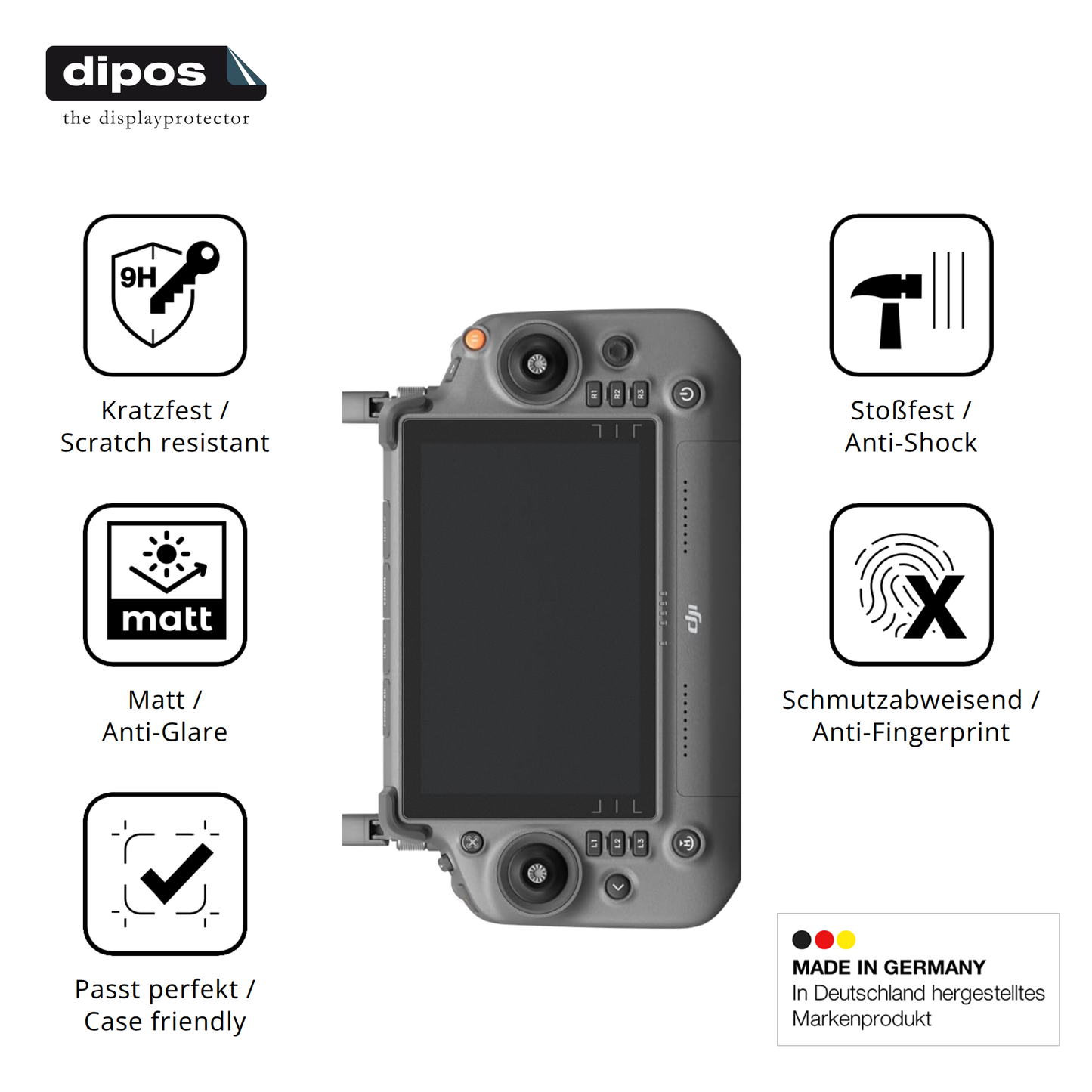 Displayschutz hergestellt in Deutschland, höchste Qualität made in Germany