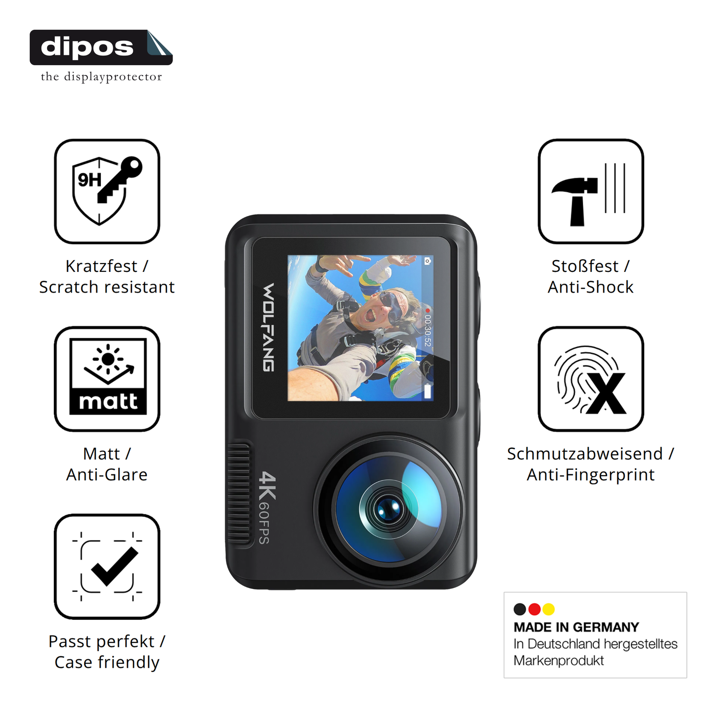 Displayschutz hergestellt in Deutschland, höchste Qualität made in Germany