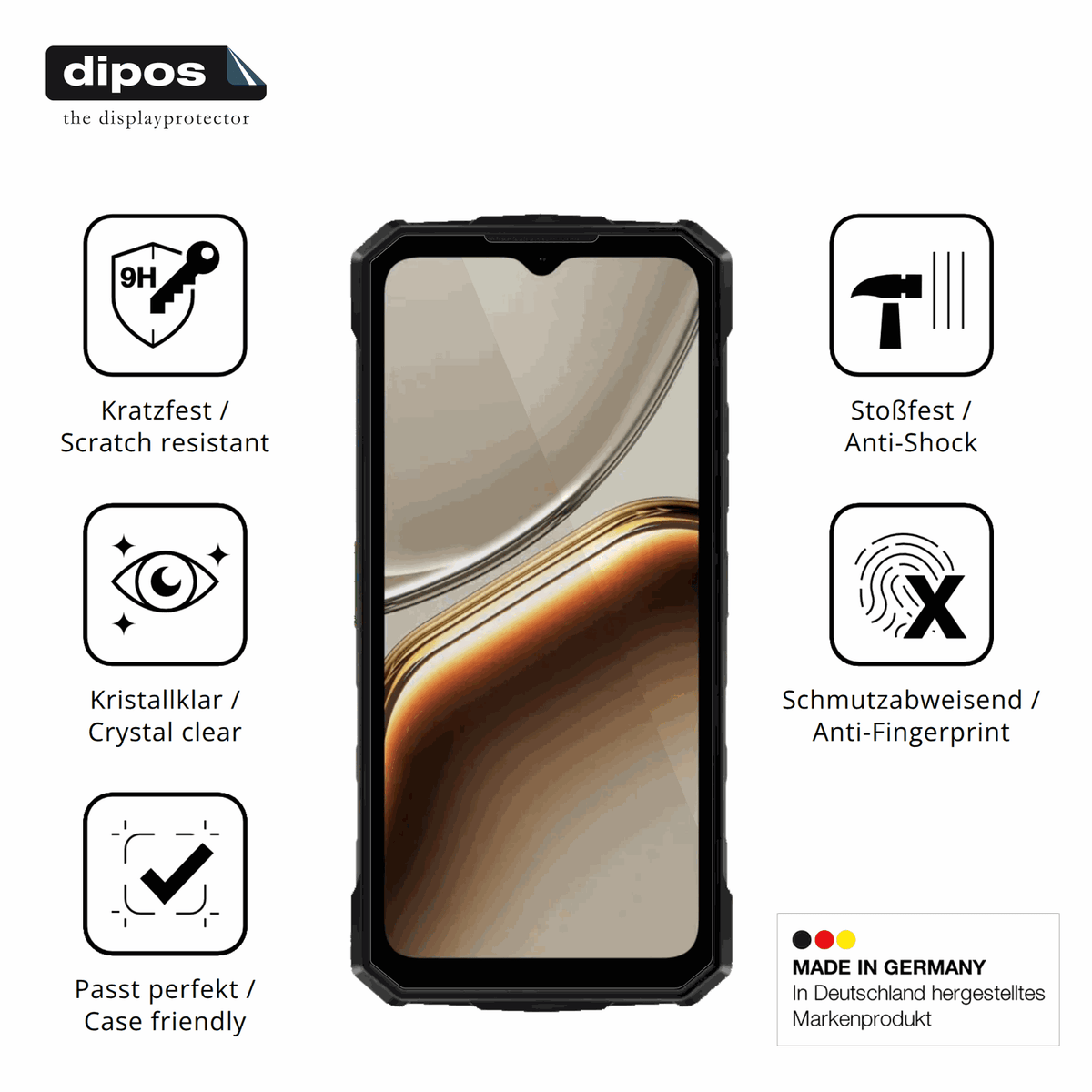 Displayschutz hergestellt in Deutschland, höchste Qualität made in Germany