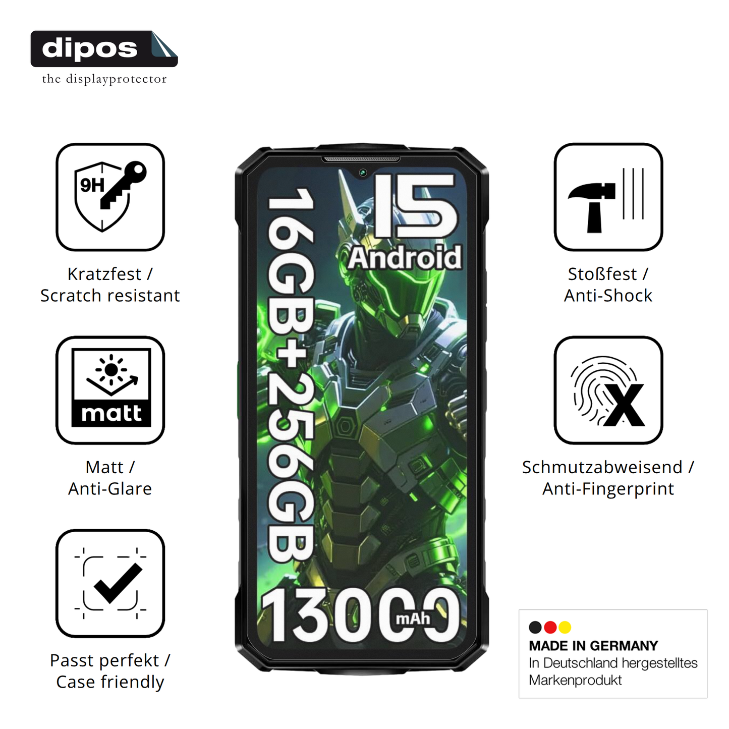 2x 9H Schutzfolie matt für Doogee Fire7 Outdoor Panzerfolie