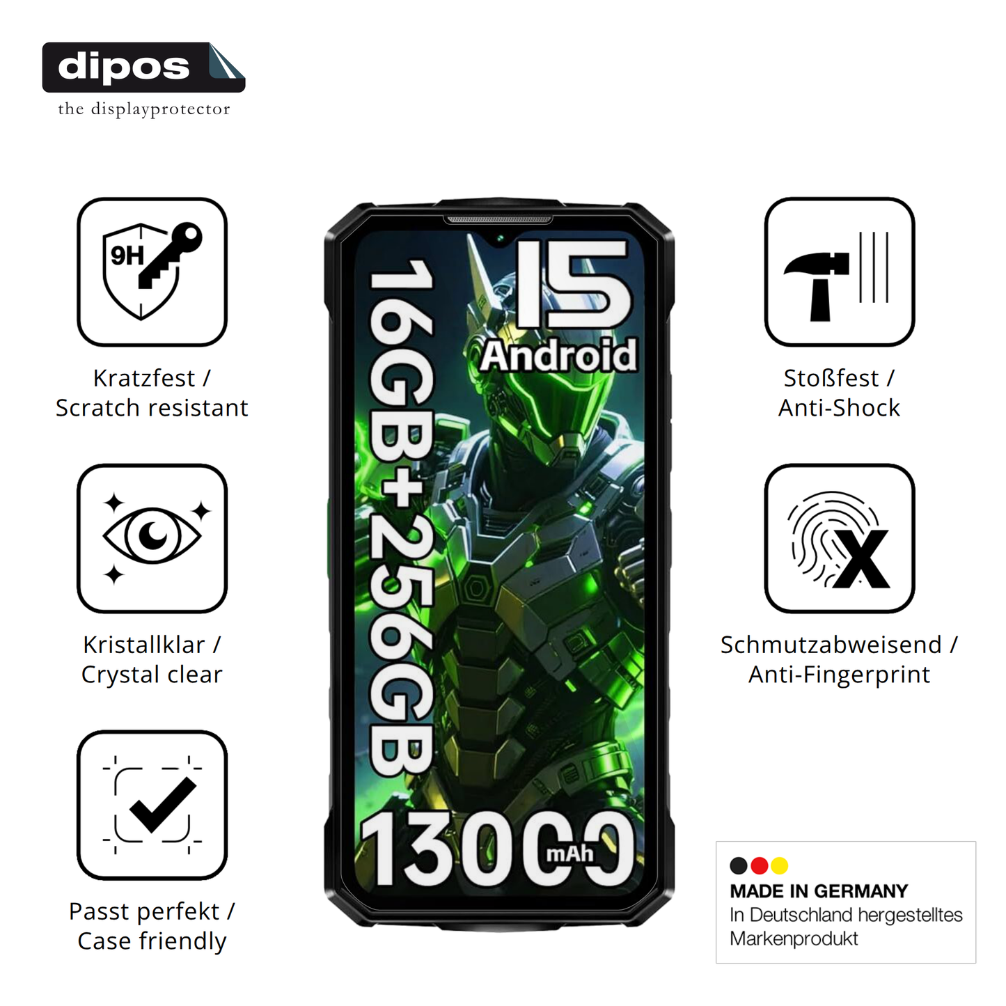 2x 9H Schutzfolie für Doogee Fire7 Outdoor Panzerfolie