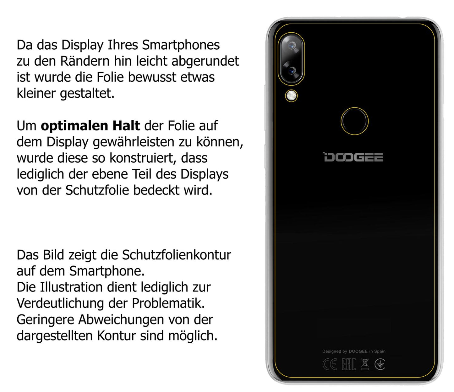 2x Schutzfolie klar für Doogee N10 Rückseite Display-Schutzfolie