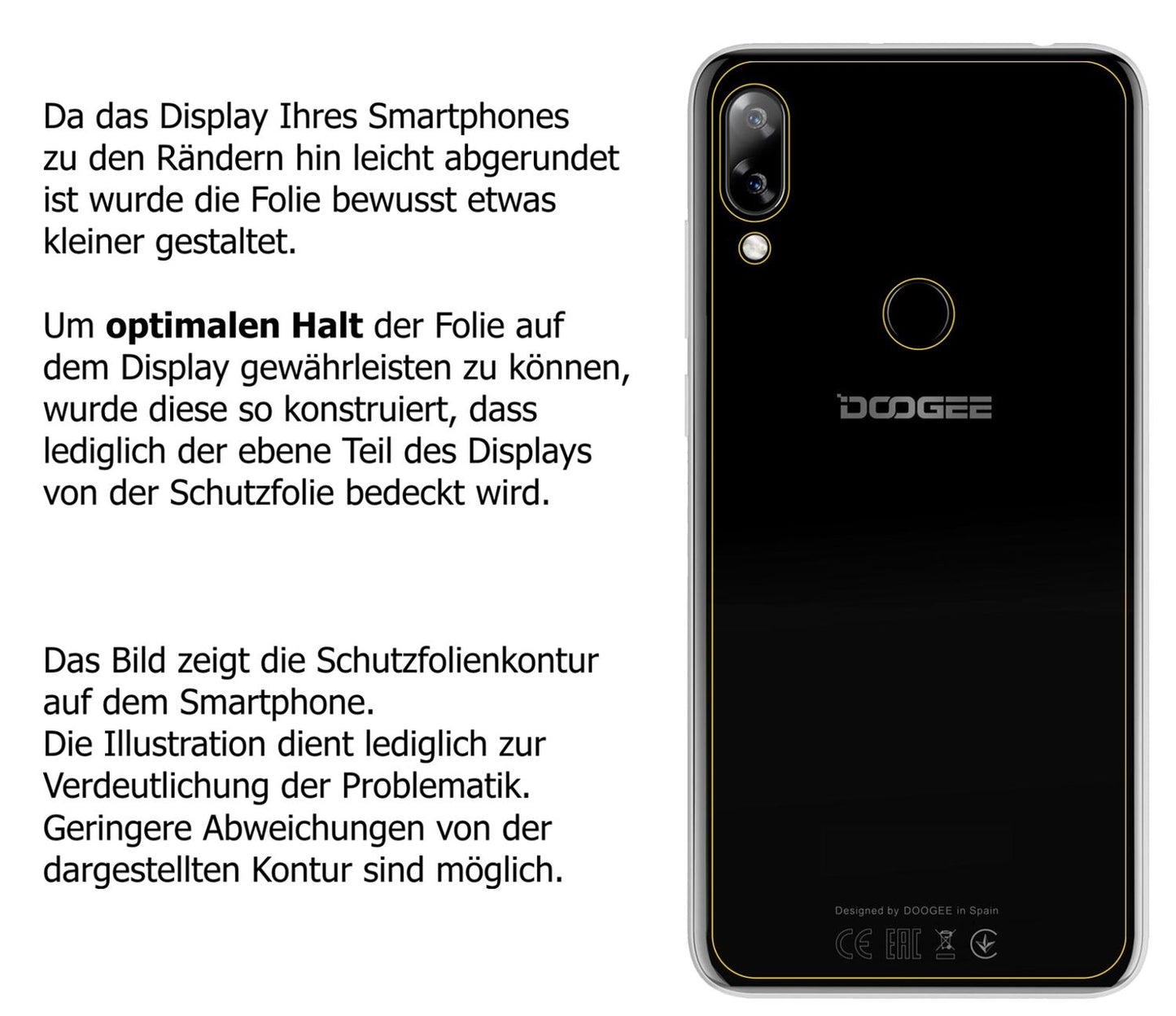 Dünne und klare Folie passend zugeschnitten für Doogee N10 Rückseite