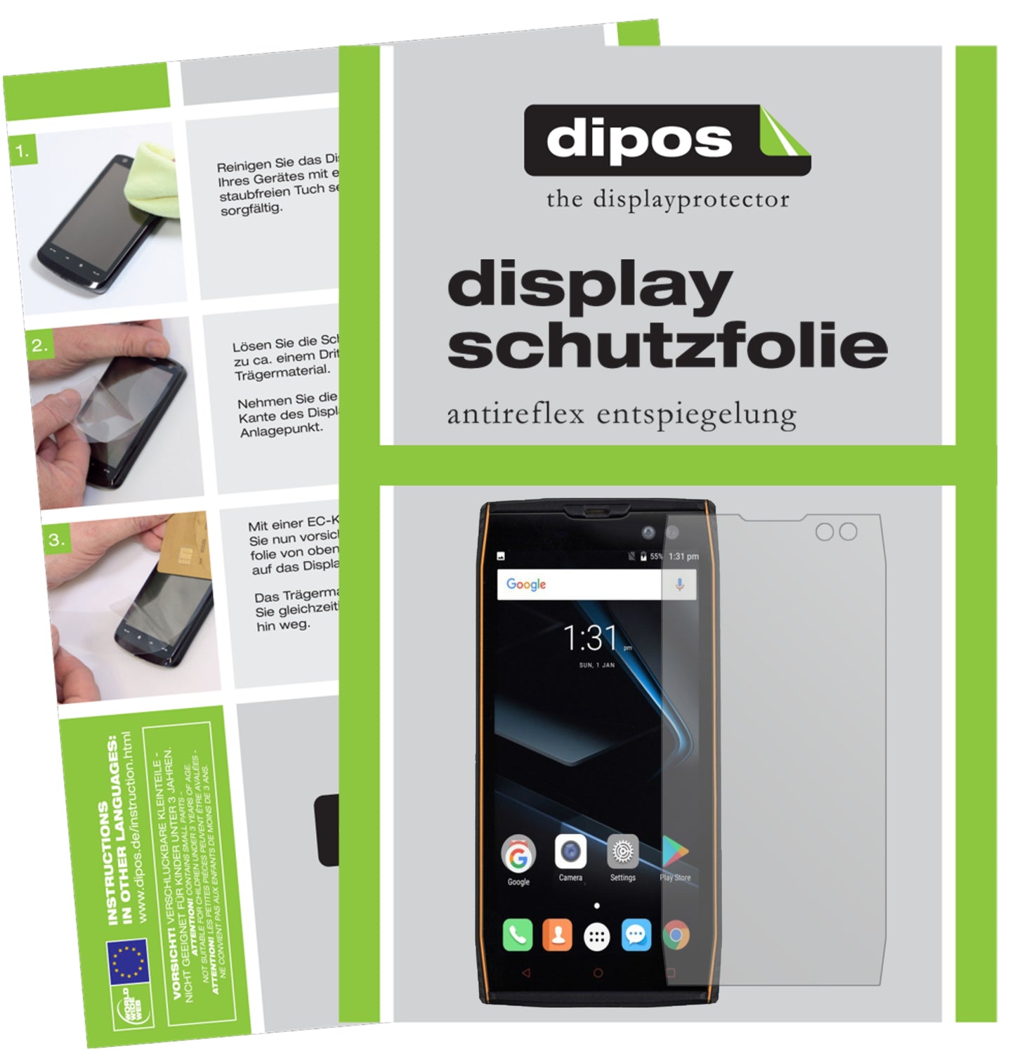 Mattes Panzerglas: Entspiegelte, dünne Folie, Fingerabdruckresistenz und Bildschirmschutz für Doogee-S50