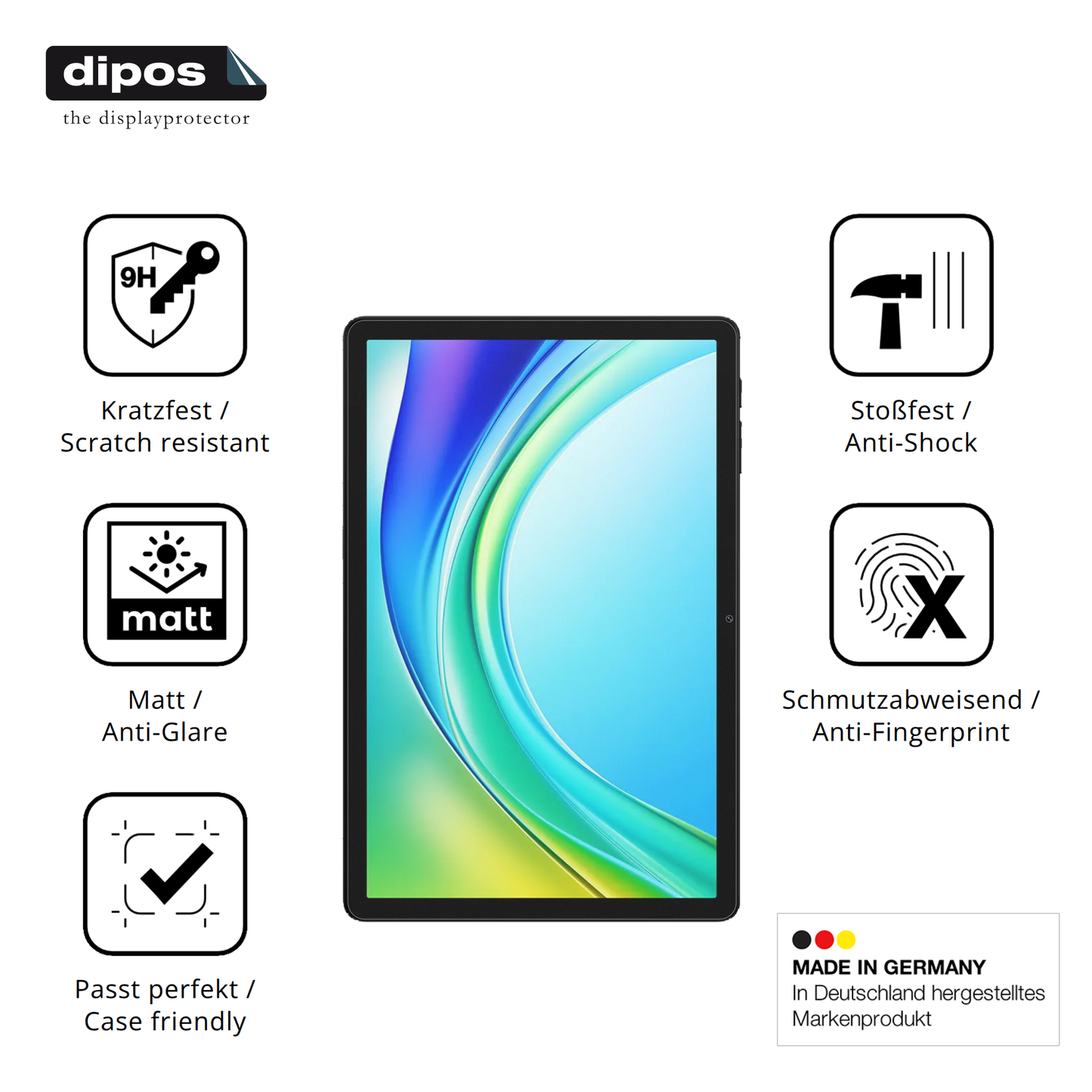 Displayschutz hergestellt in Deutschland, höchste Qualität made in Germany