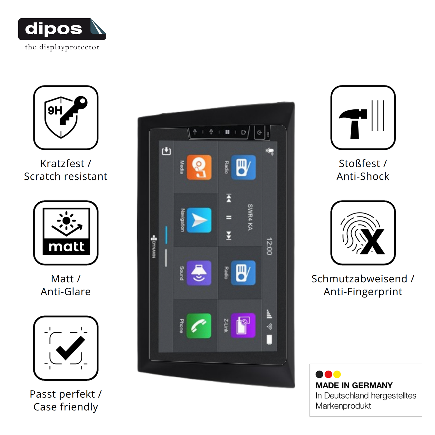 Displayschutz hergestellt in Deutschland, höchste Qualität made in Germany
