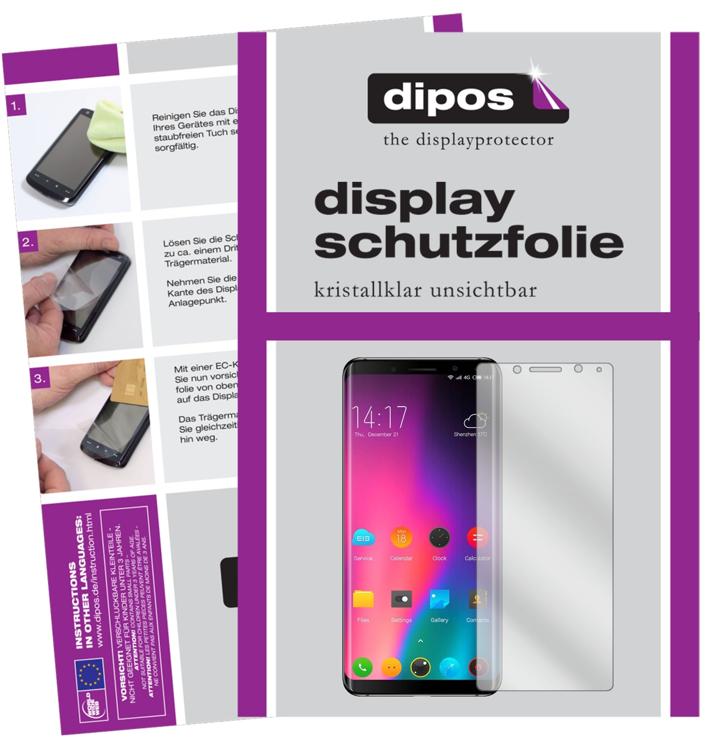 Kristallklare, dünne Schutzfolie: Kratzfest & passgenau für Elephone-U Pro