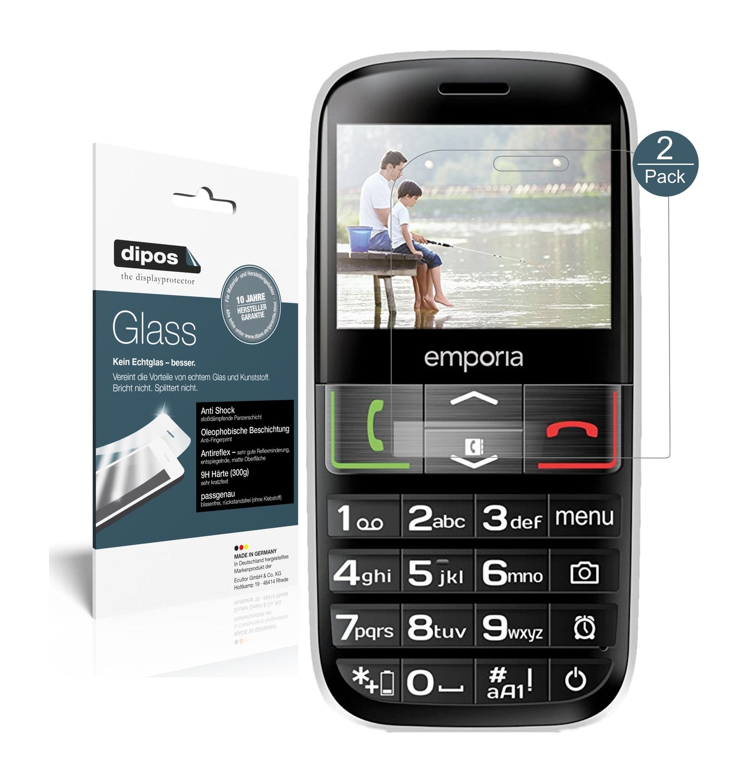 Mattes Panzerglas: Schutz vor Brüchen, Fingerabdrücken und Bildschirmblendung für Emporia-Euphoria V50