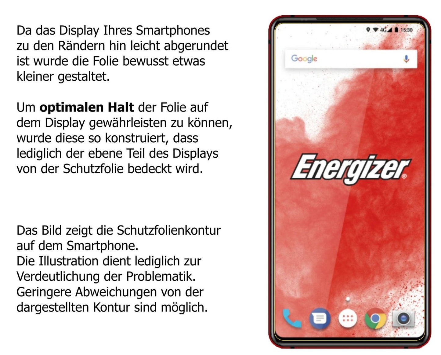 Dünne und klare Folie passend zugeschnitten für Energizer Power Max P18K Pop
