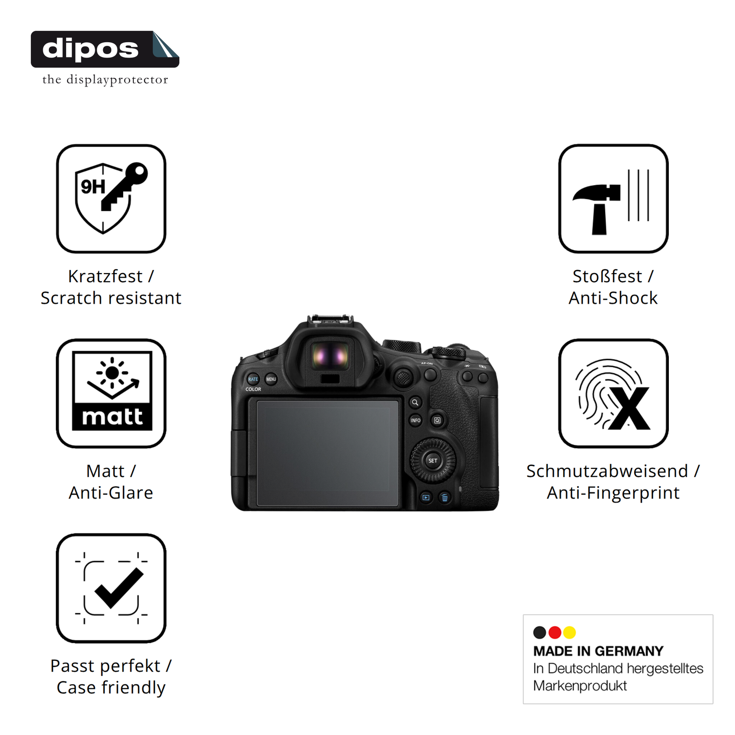 Displayschutz hergestellt in Deutschland, höchste Qualität made in Germany