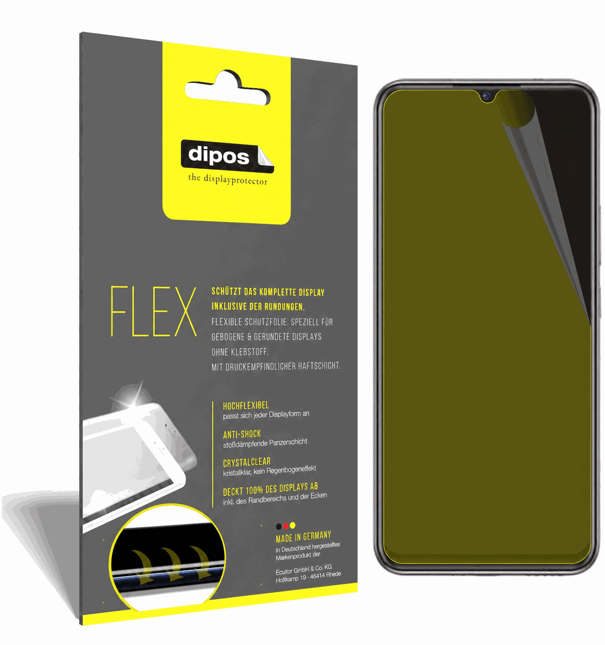 2x 3D Full Cover Schutzfolie für Vivo X50E