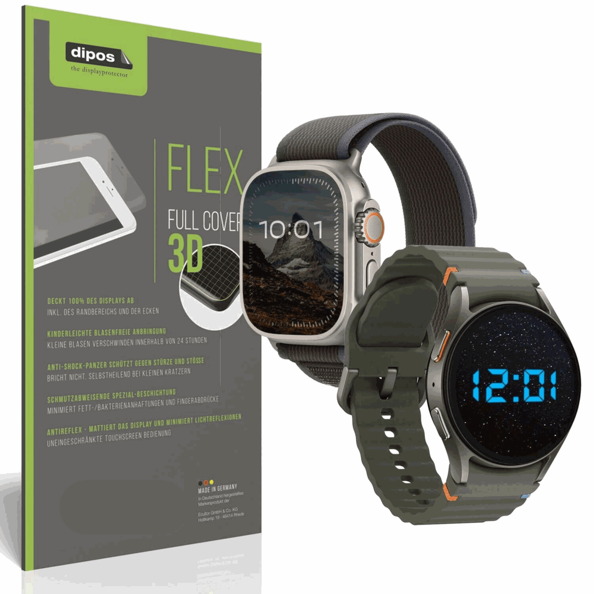 2x Full Cover Schutzfolie matt für CatShin Smartwatch 1.43 Zoll