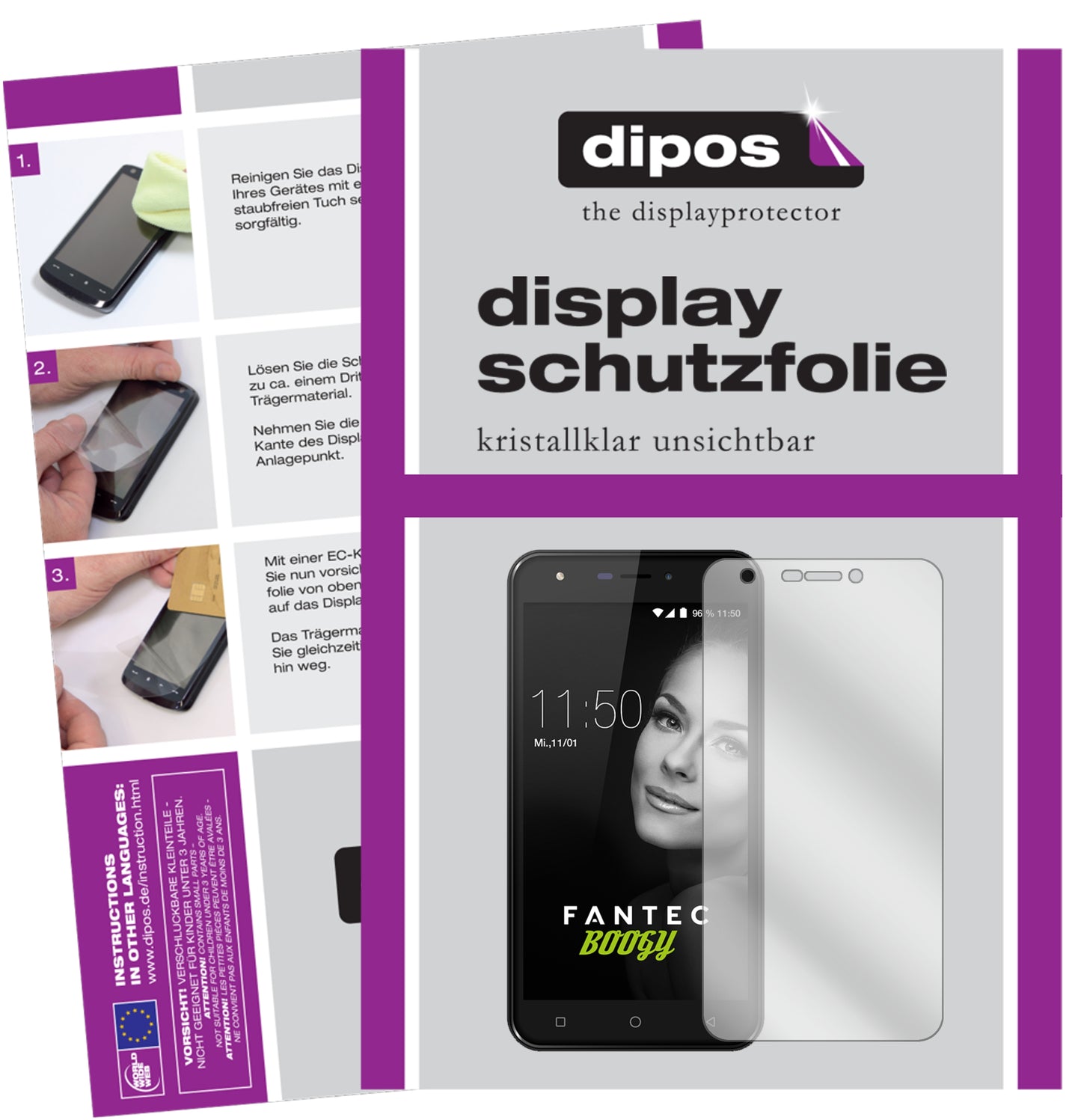 Kristallklare, dünne Schutzfolie: Kratzfest & passgenau für Fantec-Boogy