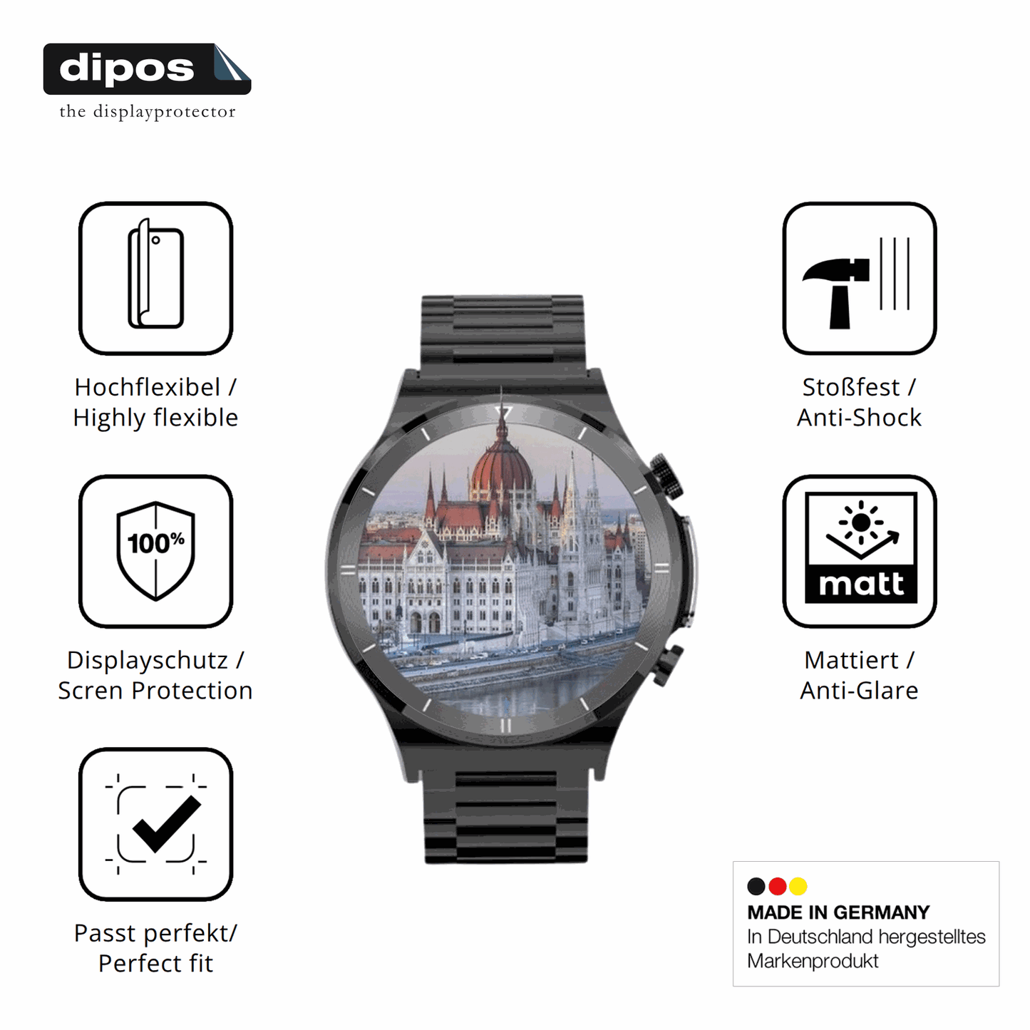 Displayschutz hergestellt in Deutschland, höchste Qualität made in Germany