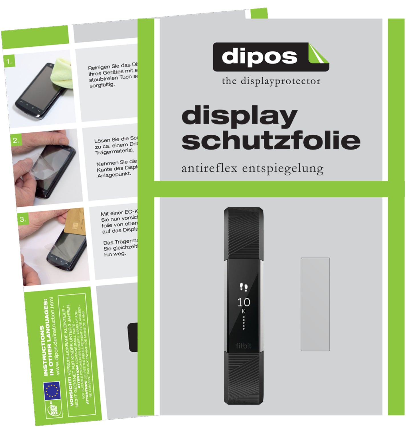 Mattes Panzerglas: Schutz vor Brüchen, Fingerabdrücken und Bildschirmblendung für FitBit-Alta HR