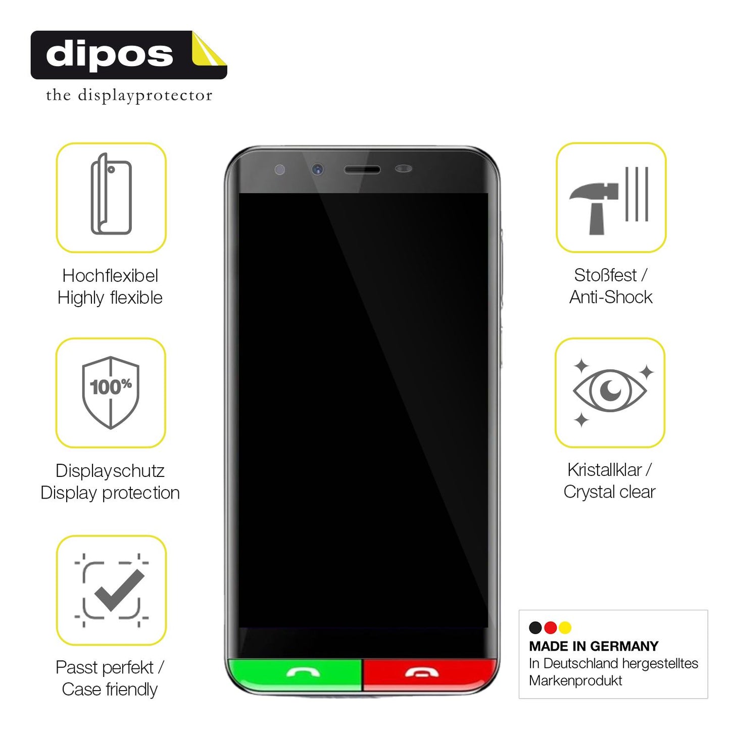 Displayschutz hergestellt in Deutschland, höchste Qualität made in Germany