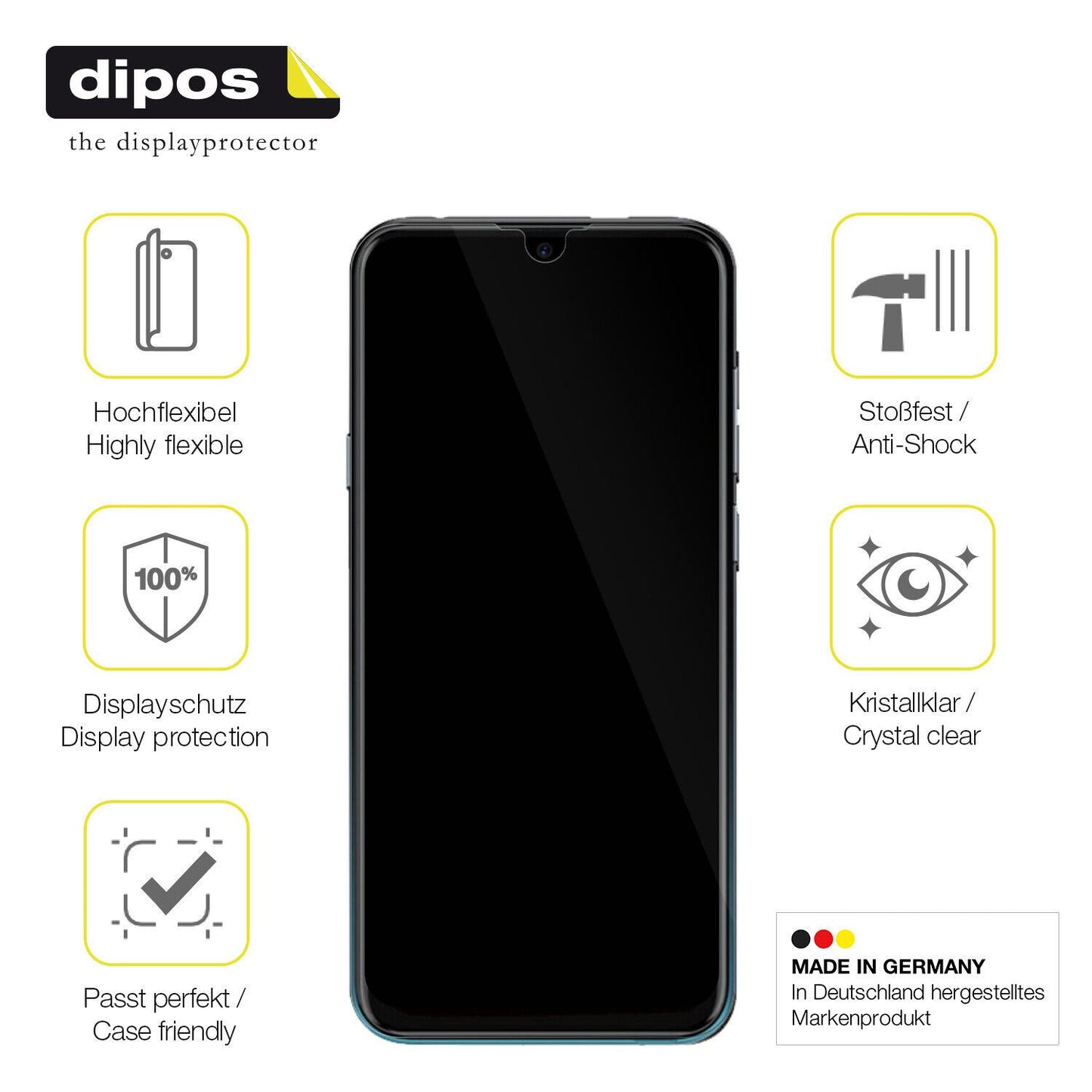 Displayschutz hergestellt in Deutschland, höchste Qualität made in Germany