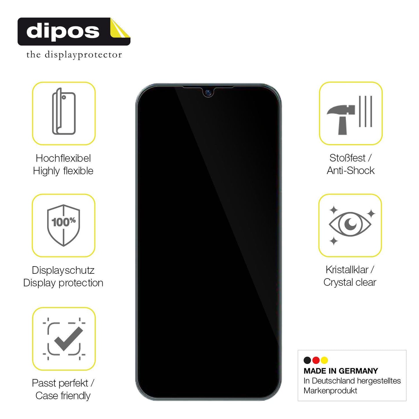 Displayschutz hergestellt in Deutschland, höchste Qualität made in Germany