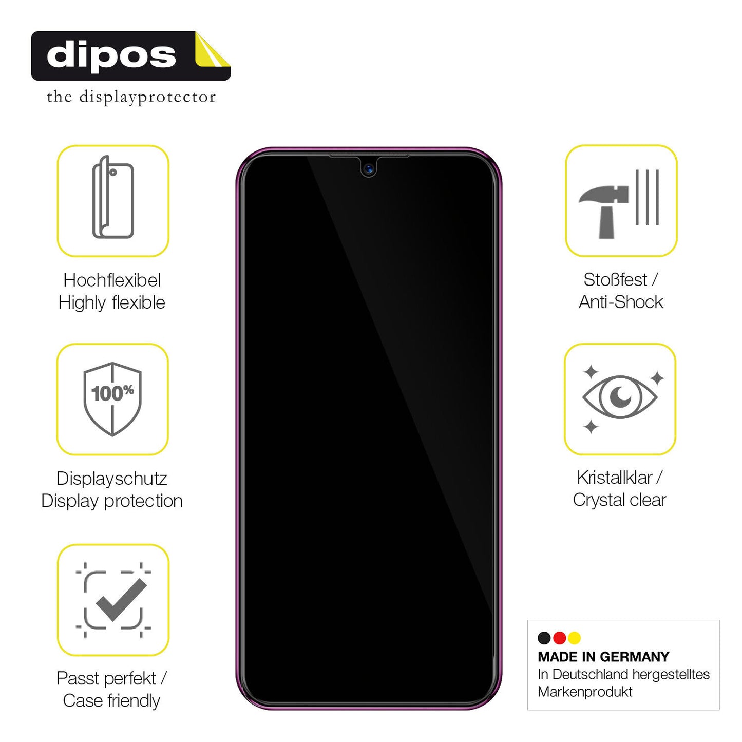 Displayschutz hergestellt in Deutschland, höchste Qualität made in Germany